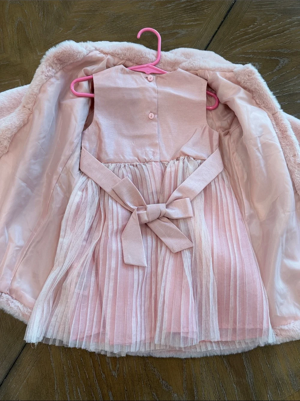 Carter's Plush Pink Faux-Fur Pea Coat